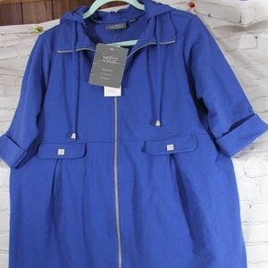 NWT Womans Motto Zipper Blue Jacket sz Med